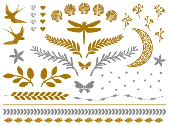 hairtattoos-sheet-Montattoo-gold and silver