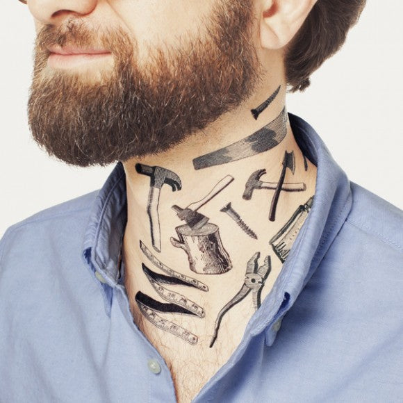 Tattly toolbox in neck tattoos