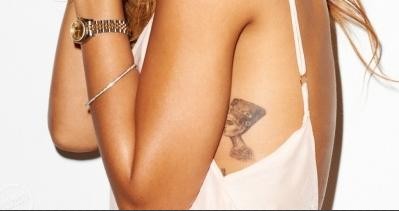 Rihanna tattoo Nefertiti
