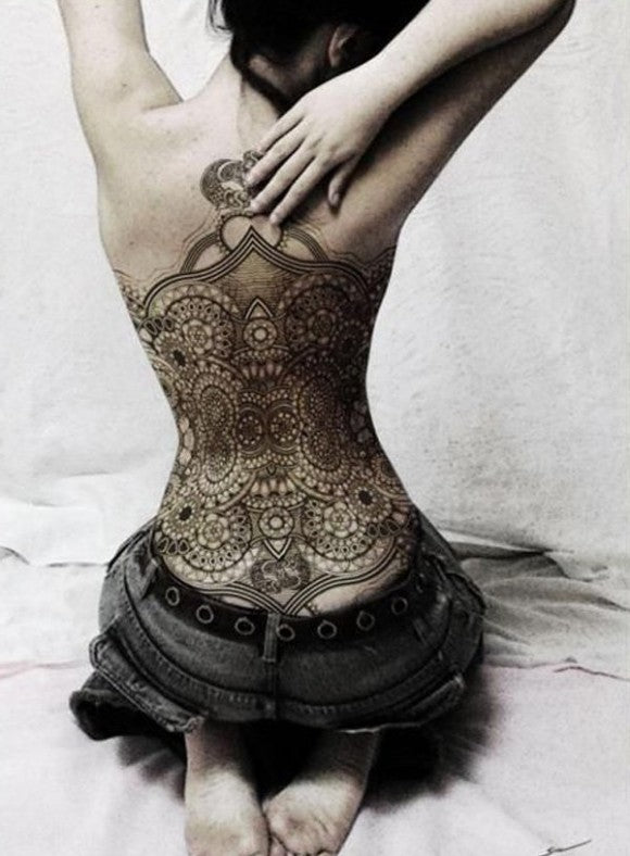back lace tattoo