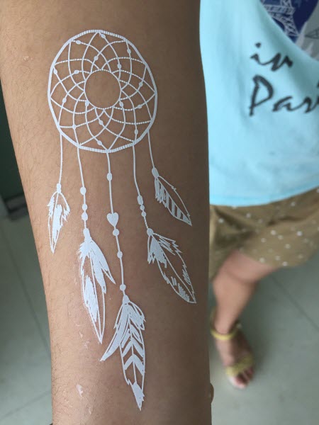 white lace dreamcatcher tattoo