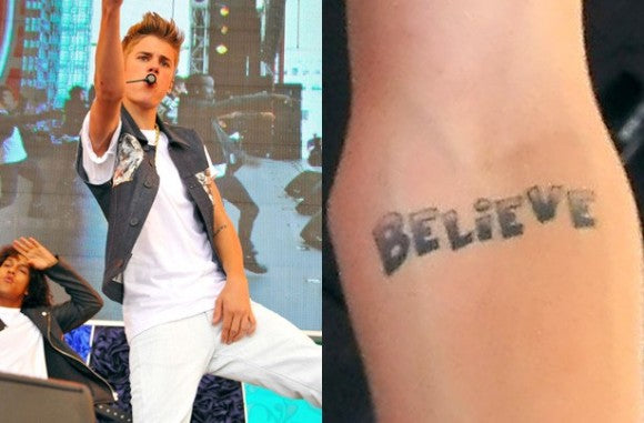 justin bieber believe tattoo