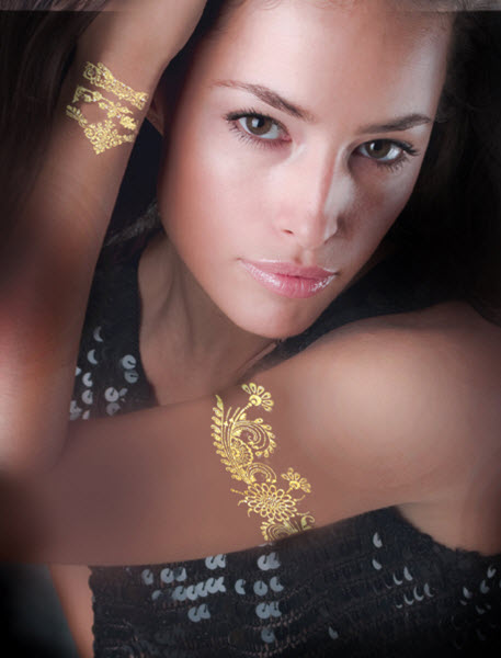 gold adornments foil tattoos