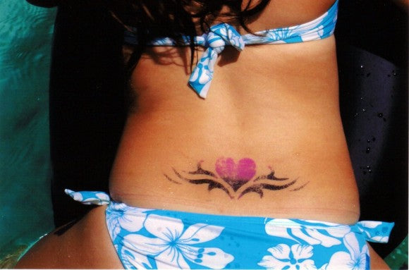 bikini lower back temporary tattoo