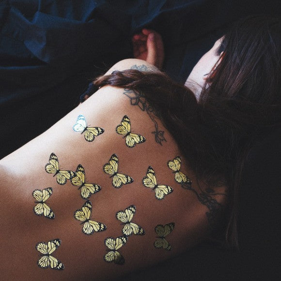golden butterfly tattoonie temporary tattoo