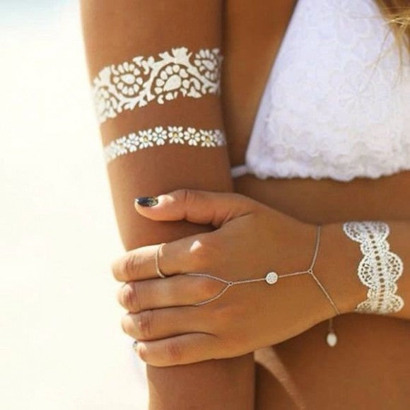 white lace temporary tattoo