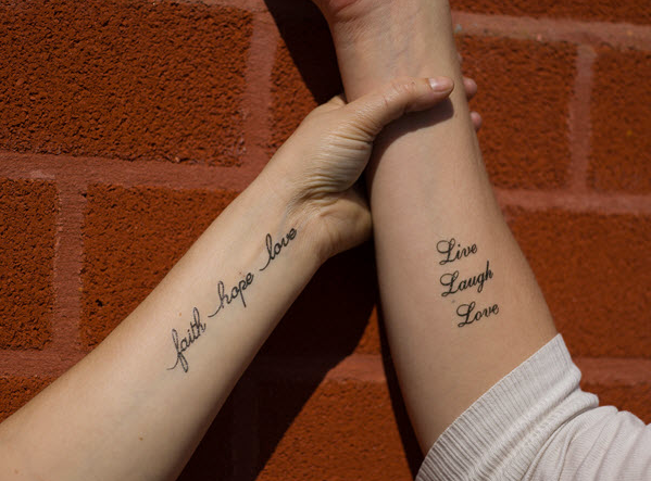  Live Laugh Love en Faith Hope Love tattoos