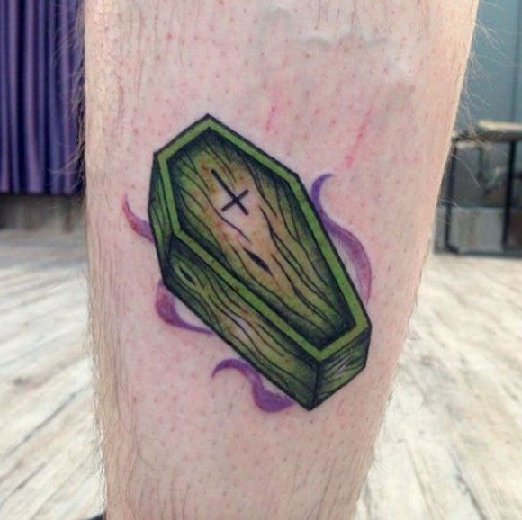 Coffin tattoo by Nicole 