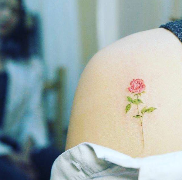Elegant rose tattoo by Saony Rondon