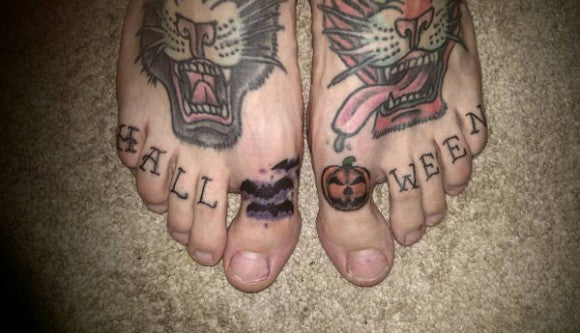 Halloween toe tattoos by Maharg Truc