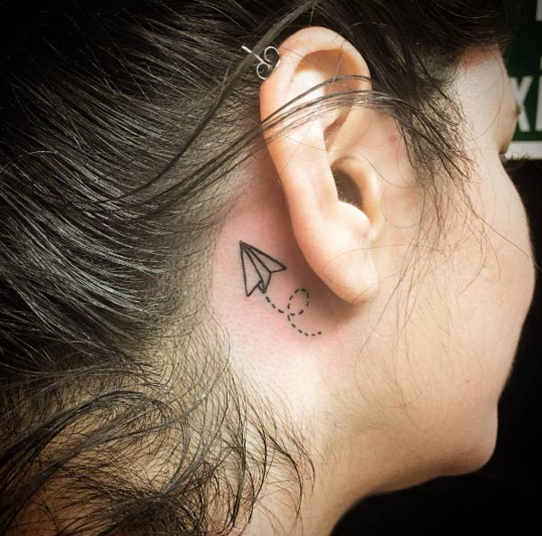 Behind-the-ear tattoo by Nao