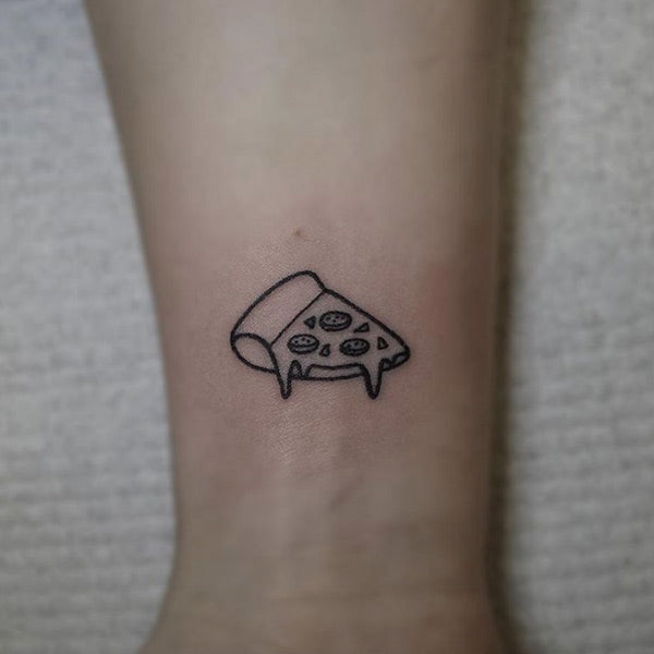 Slice of pizza tattoo by Alison Nie