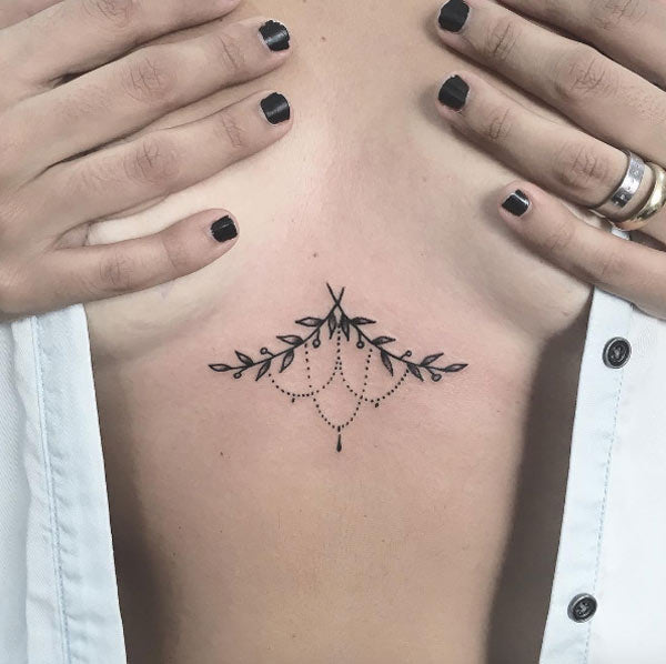Sternum tattoo by Mariza Seita